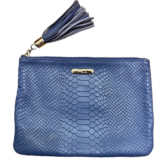 GIGI NEW YORK All In One Clutch Bag Embossed Python - Picture 1 of 9